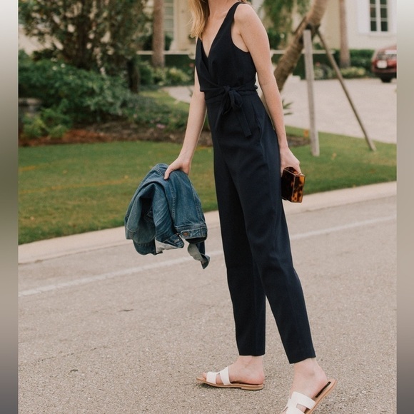 NWT Club Monaco Navy Tie Jumpsuit - Picture 4 of 11